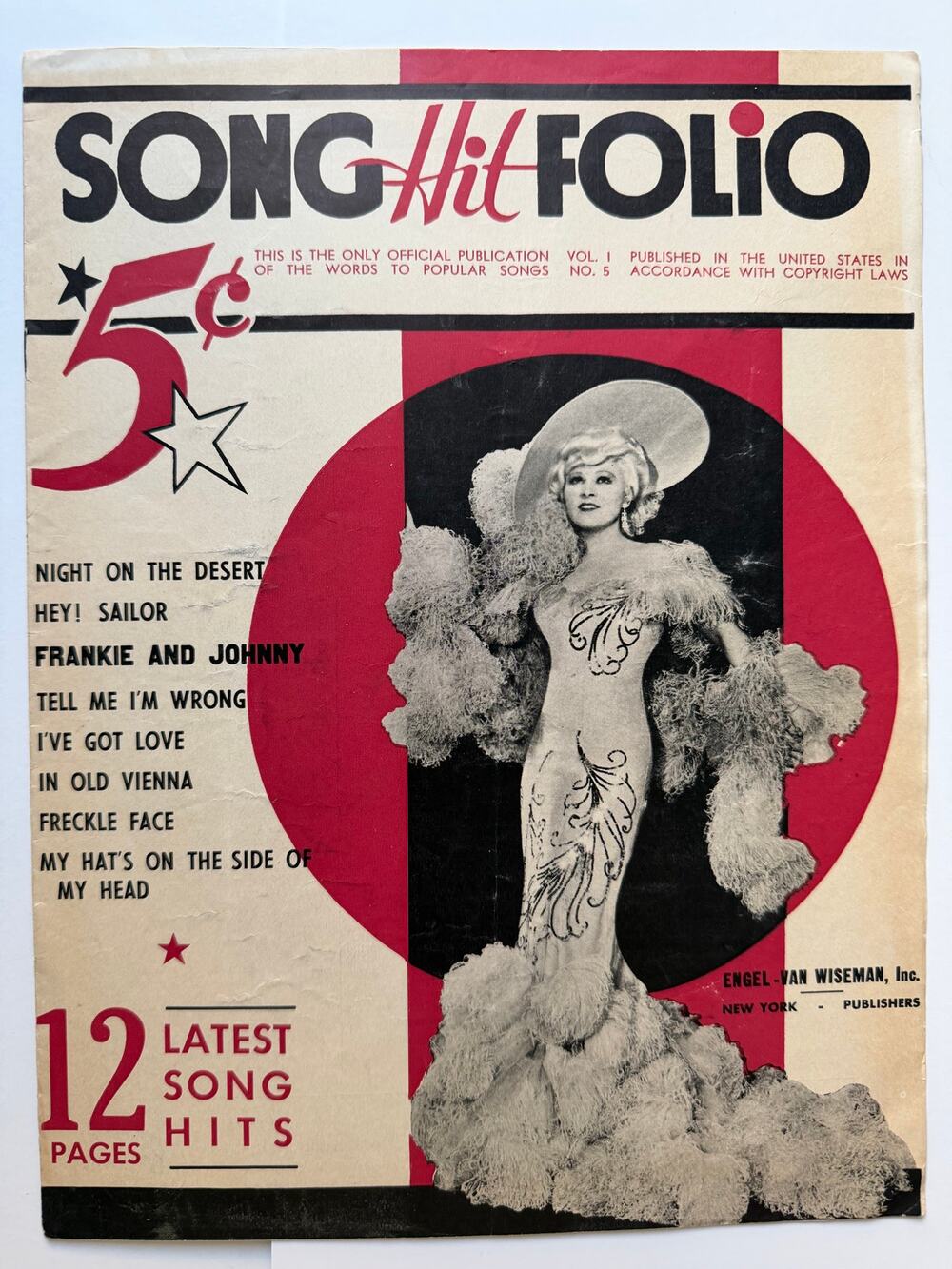 Song Hit Folio 1934 Mae West Magazine My Little Chickadee Klondike Annie